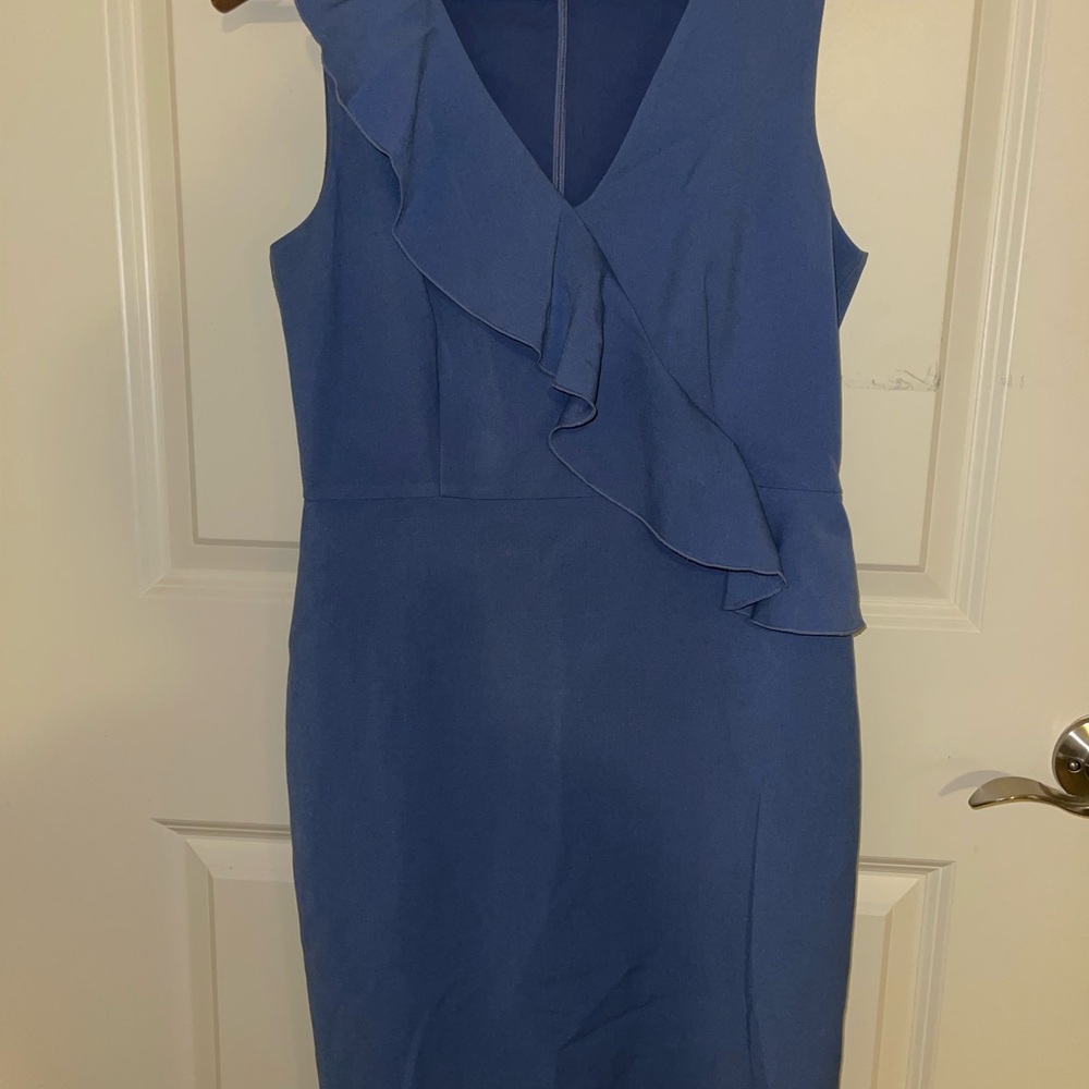 Ann Taylor Asymmetrical Blue Dress